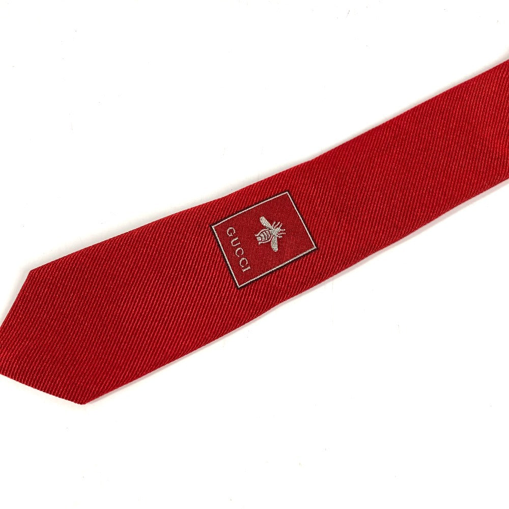 GUCCI Unknown Tiger Logo Suit Accessory Tie Silk Men's Red