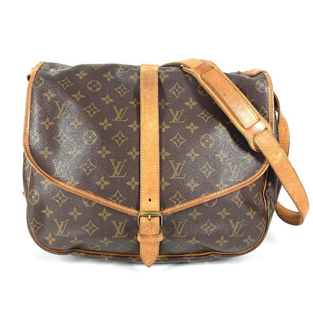 LOUIS VUITTON M42254 Monogram Saumur 35 Shoulder Bag, Crossbody Flap, Monogram Canvas, Unisex, Brown