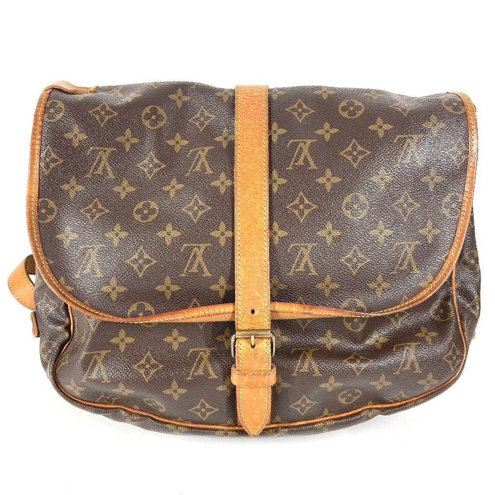 LOUIS VUITTON M42254 Monogram Saumur 35 Shoulder Bag, Crossbody Flap, Monogram Canvas, Unisex, Brown