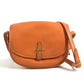 HERMES Vintage Balle de Golf Mini Flap Bag Crossbody Pouch Shoulder Bag Leather Unisex Orange