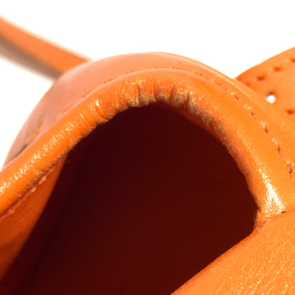 HERMES Vintage Balle de Golf Mini Flap Bag Crossbody Pouch Shoulder Bag Leather Unisex Orange