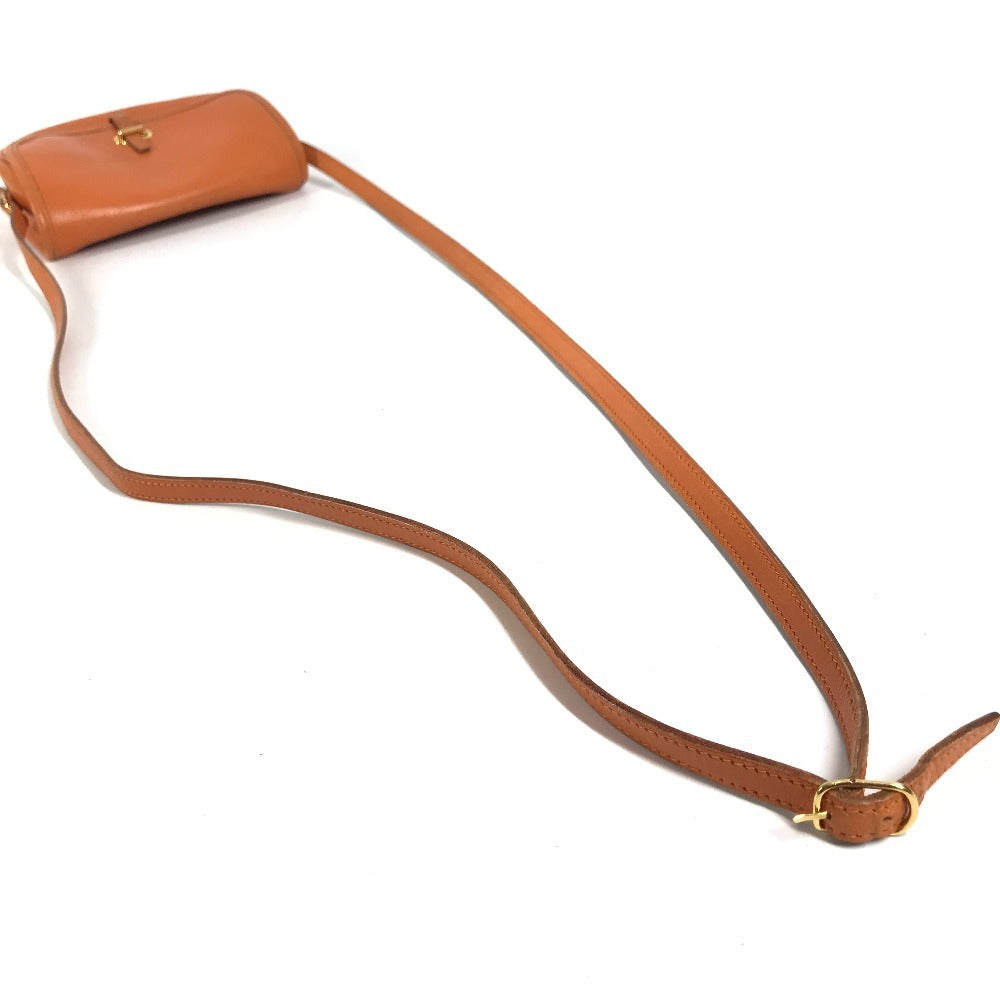 HERMES Vintage Balle de Golf Mini Flap Bag Crossbody Pouch Shoulder Bag Leather Unisex Orange