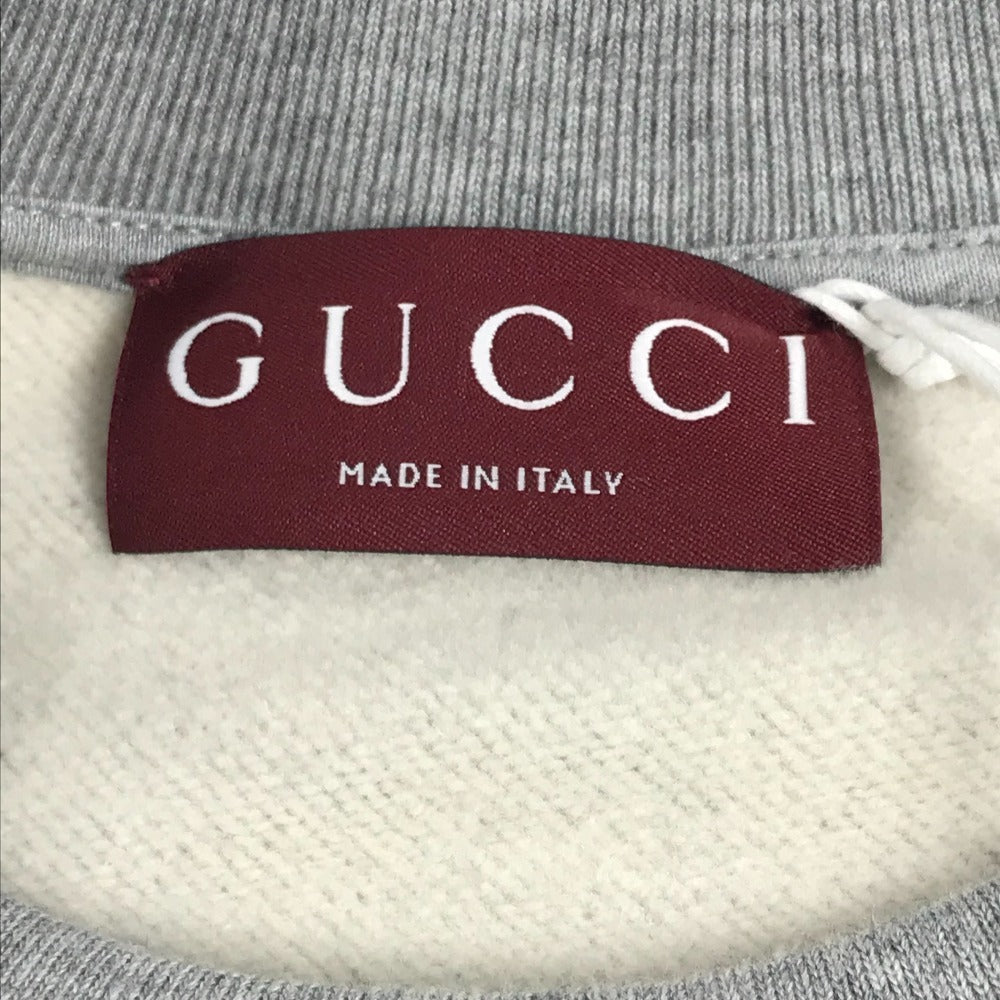 GUCCI 837933 Logo Long Sleeve Sweatshirt Top Apparel Trainer Cotton Women's Grey