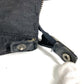 FENDI Zucchino Logo Handbag Shoulder Tote Bag Leather/Canvas Unisex Black