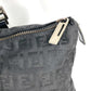 FENDI Zucchino Logo Handbag Shoulder Tote Bag Leather/Canvas Unisex Black