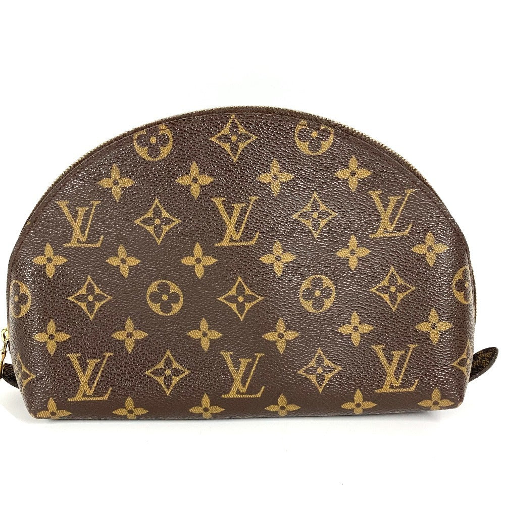 LOUIS VUITTON M47520 Monogram Trousse Demi-Lune Make-up Pouch Travel Pouch Multi-purpose Pouch Cosmetic Pouch Monogram Canvas Ladies Brown