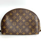 LOUIS VUITTON M47520 Monogram Trousse Demi-Lune Make-up Pouch Travel Pouch Multi-purpose Pouch Cosmetic Pouch Monogram Canvas Ladies Brown