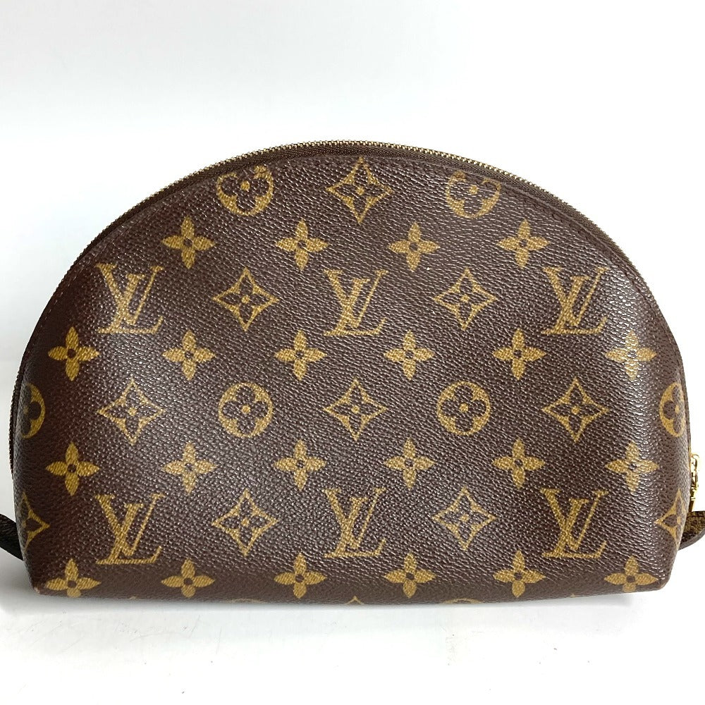 LOUIS VUITTON M47520 Monogram Trousse Demi-Lune Make-up Pouch Travel Pouch Multi-purpose Pouch Cosmetic Pouch Monogram Canvas Ladies Brown