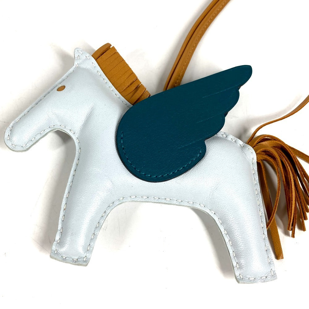 HERMES 馬 キーホルダー シュバル ロデオ ペガサス MM ロデオペガサスMM バッグチャーム チャーム アニョーミロ ユニセックス ブルー
