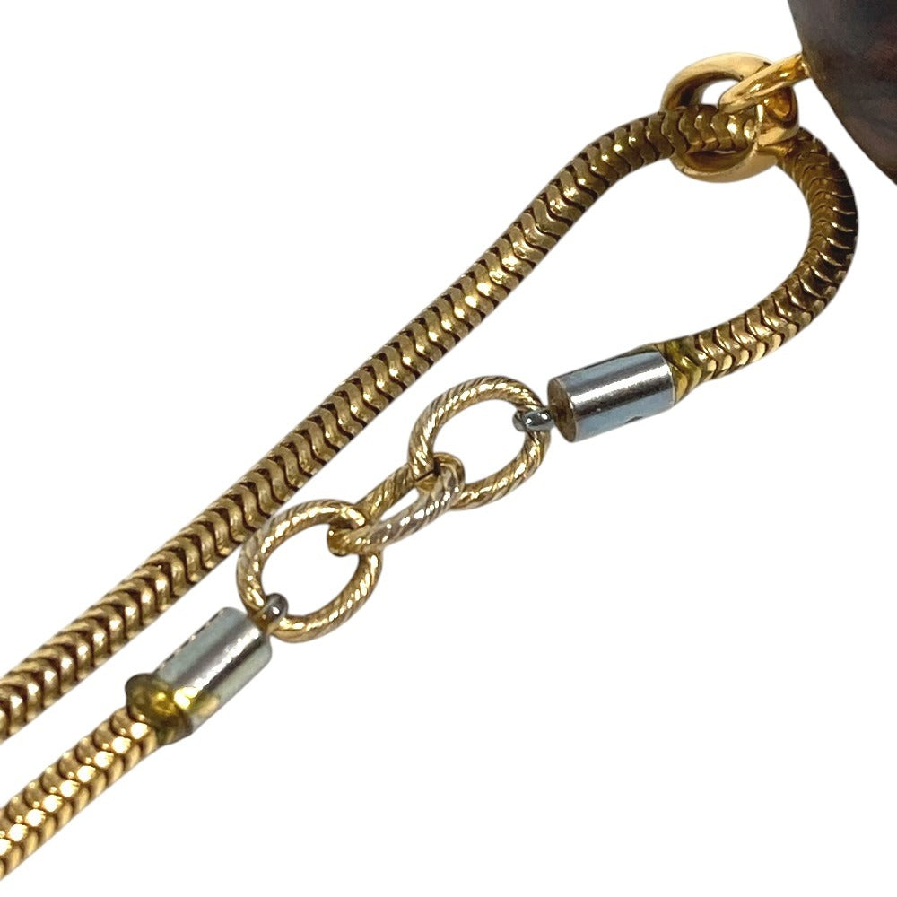 HERMES アクセサリー セリエ ロゴ ウッドボール チェーンネックレス ペンダント アクセサリー ネックレス ウッド ユニセックス ブラウン