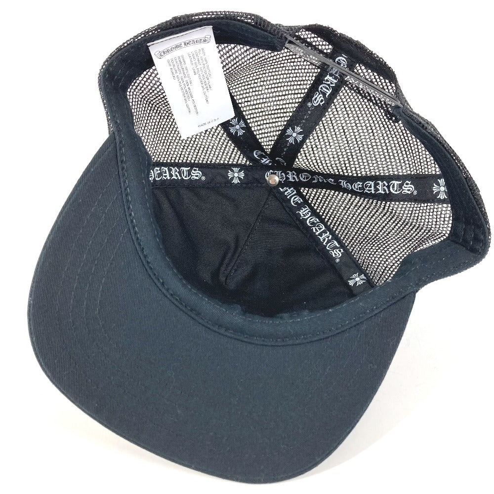 CHROME HEARTS TRUCKER CAP NEW 3 CEM CRS トリプルクロス スリークロス ロゴ トラッカー 帽子 キャップ帽 ベースボール メッシュ キャップ コットン ユニセックス ブラック