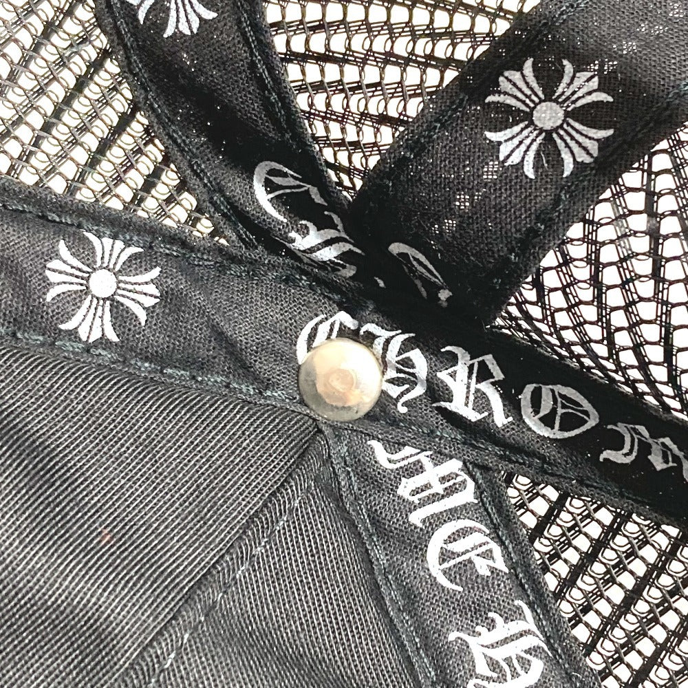 CHROME HEARTS TRUCKER CAP NEW 3 CEM CRS トリプルクロス スリークロス ロゴ トラッカー 帽子 キャップ帽 ベースボール メッシュ キャップ コットン ユニセックス ブラック