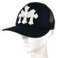 CHROME HEARTS TRUCKER CAP NEW 3 CEM CRS トリプルクロス スリークロス ロゴ トラッカー 帽子 キャップ帽 ベースボール メッシュ キャップ コットン ユニセックス ブラック