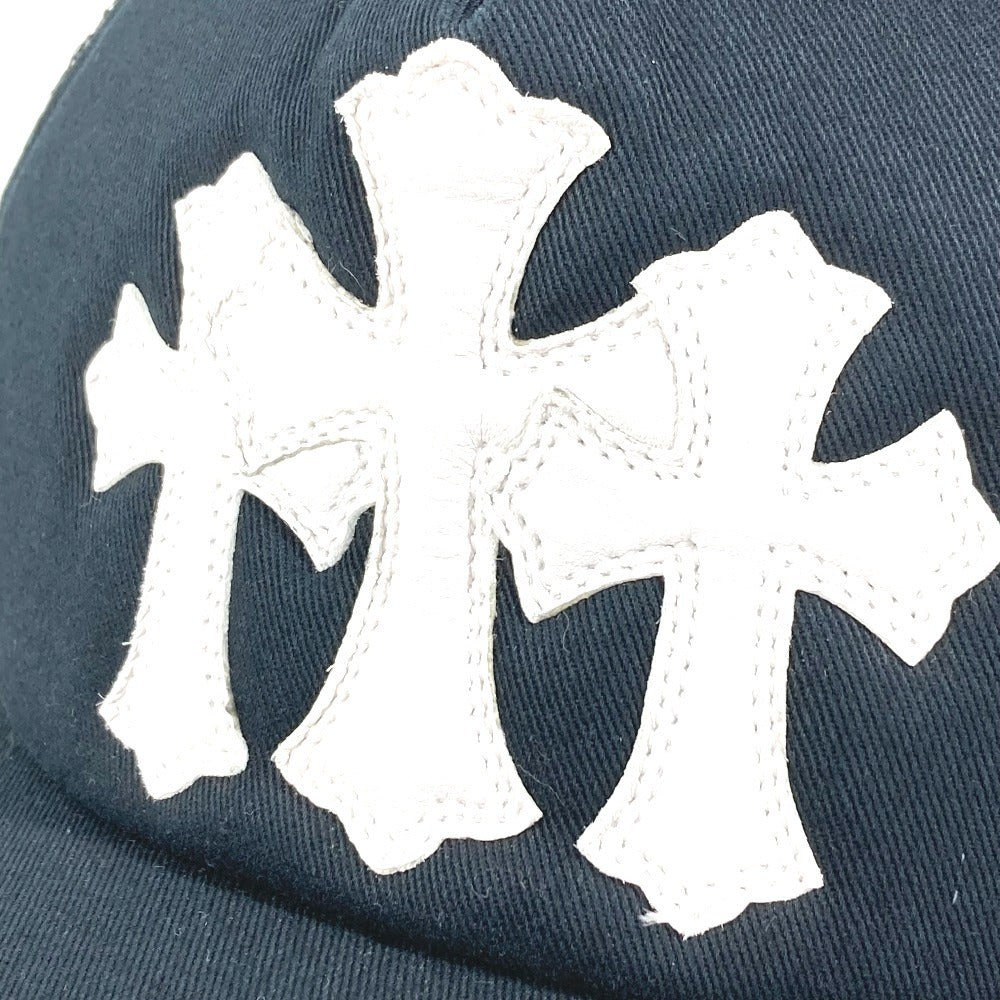 CHROME HEARTS TRUCKER CAP NEW 3 CEM CRS トリプルクロス スリークロス ロゴ トラッカー 帽子 キャップ帽 ベースボール メッシュ キャップ コットン ユニセックス ブラック