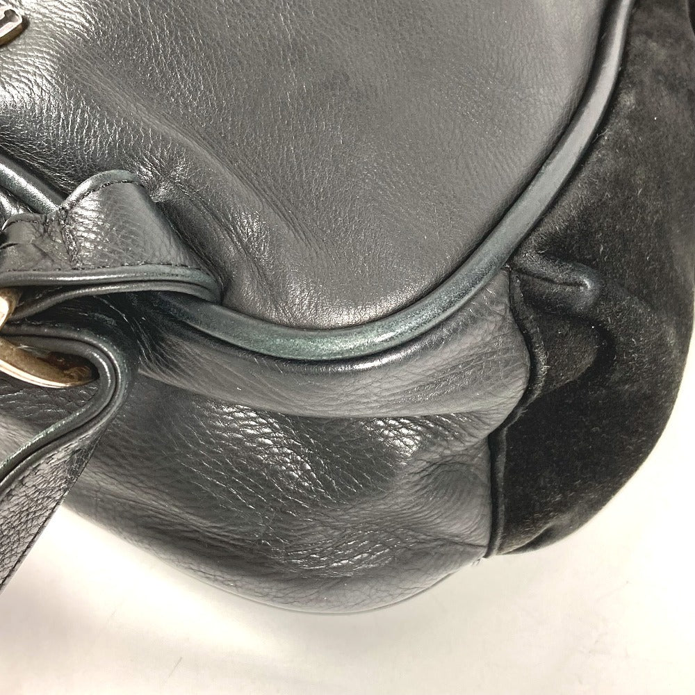 CHROME HEARTS ガンスリンガー ロゴ クロス バックパック カバン リュックサック レザー/スエード ユニセックス ブラック
