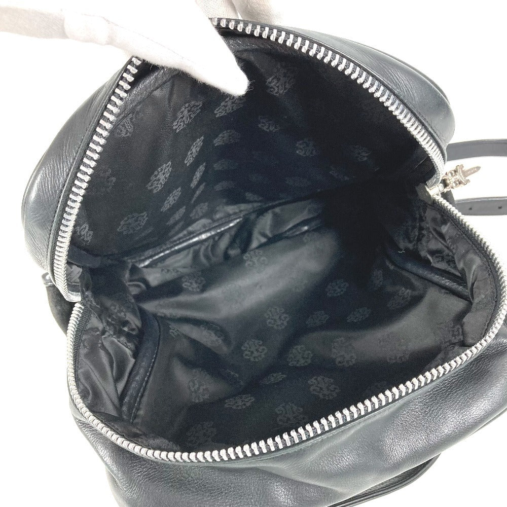 CHROME HEARTS ガンスリンガー ロゴ クロス バックパック カバン リュックサック レザー/スエード ユニセックス ブラック
