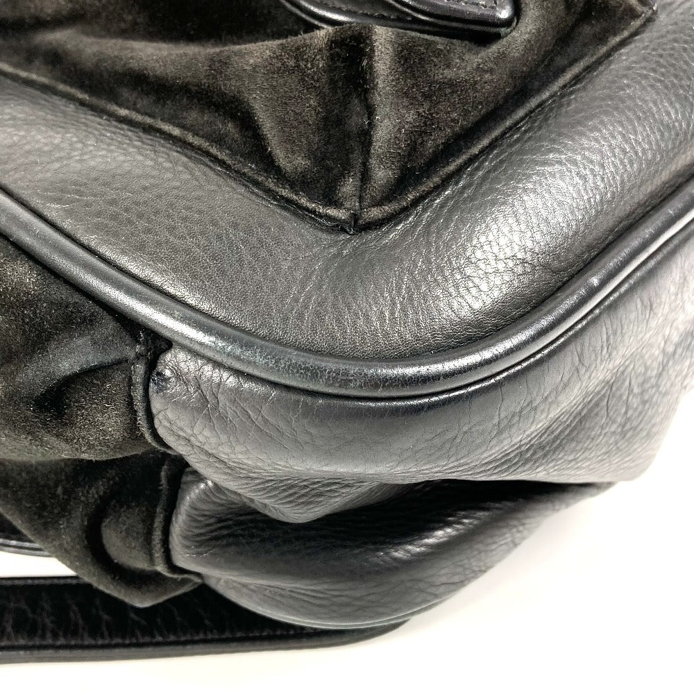CHROME HEARTS ガンスリンガー ロゴ クロス バックパック カバン リュックサック レザー/スエード ユニセックス ブラック
