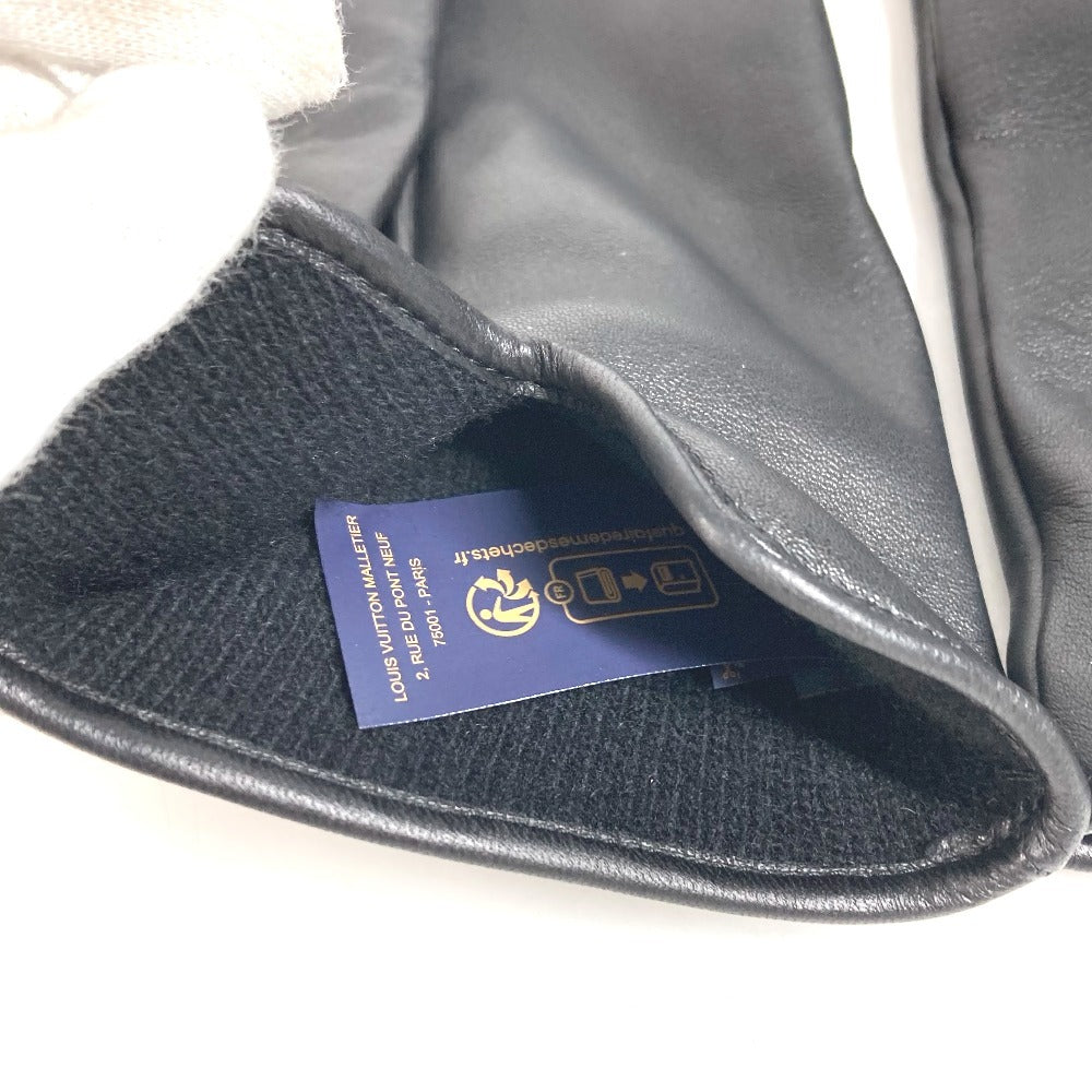 LOUIS VUITTON M7737I LVロゴ グローブ LV ブラゾン グローブ アクセサリー 手袋 レザー メンズ ブラック