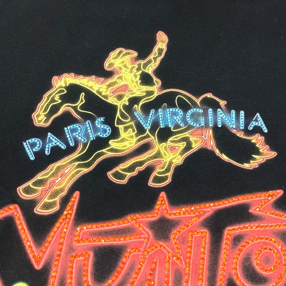 LOUIS VUITTON 2024年 ラインストーン ロゴ MOTEL アパレル トップス 半袖 Tシャツ 半袖Ｔシャツ コットン メンズ ブラック