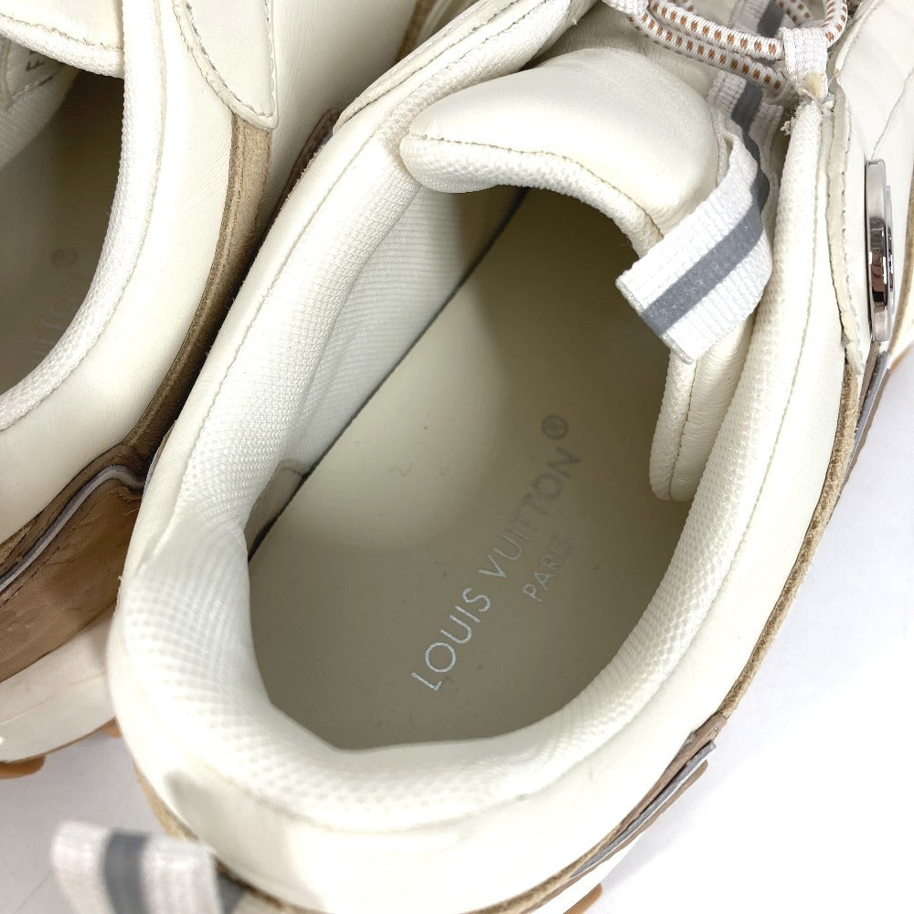 LOUIS VUITTON 不明 LVラッシュライン LVロゴ 靴 シューズ スニーカー レザー レディース ベージュ