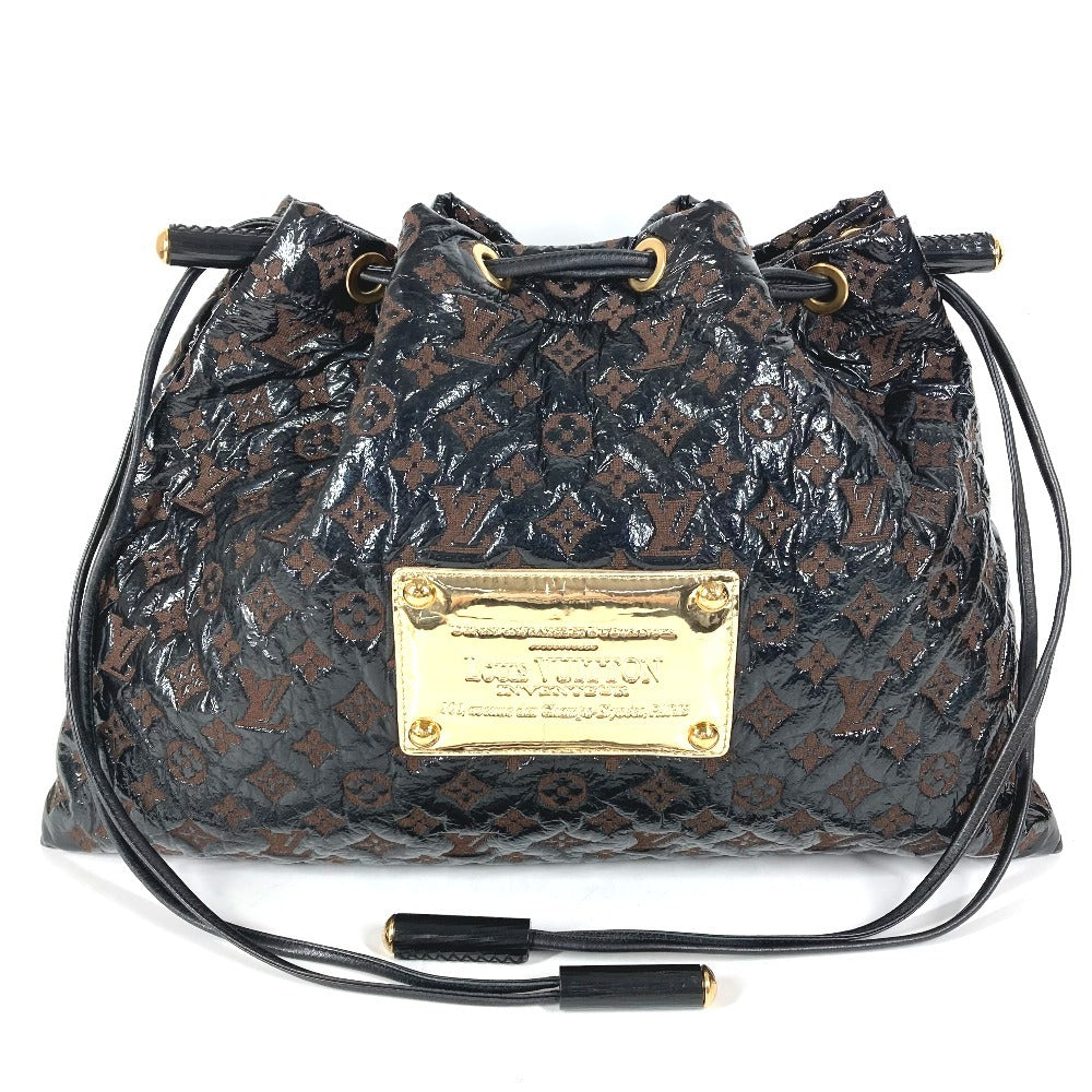 LOUIS VUITTON M95259 モノグラムエルヴィニル スクイーチ カバン 巾着 トートバッグ 肩掛け ショルダーバッグ レザー レディース ブラウン