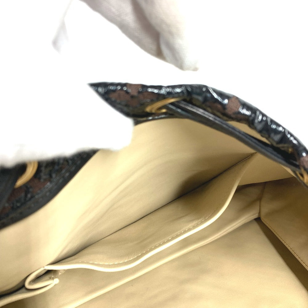 LOUIS VUITTON M95259 モノグラムエルヴィニル スクイーチ カバン 巾着 トートバッグ 肩掛け ショルダーバッグ レザー レディース ブラウン
