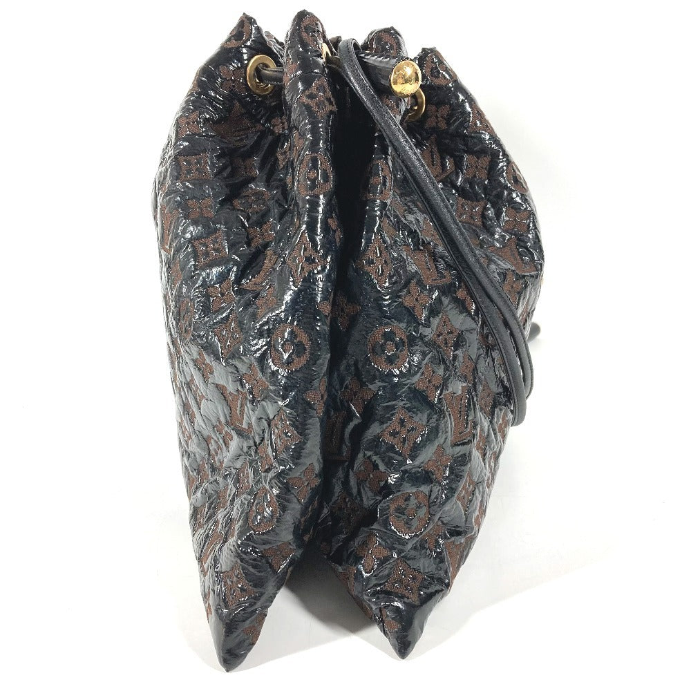 LOUIS VUITTON M95259 モノグラムエルヴィニル スクイーチ カバン 巾着 トートバッグ 肩掛け ショルダーバッグ レザー レディース ブラウン