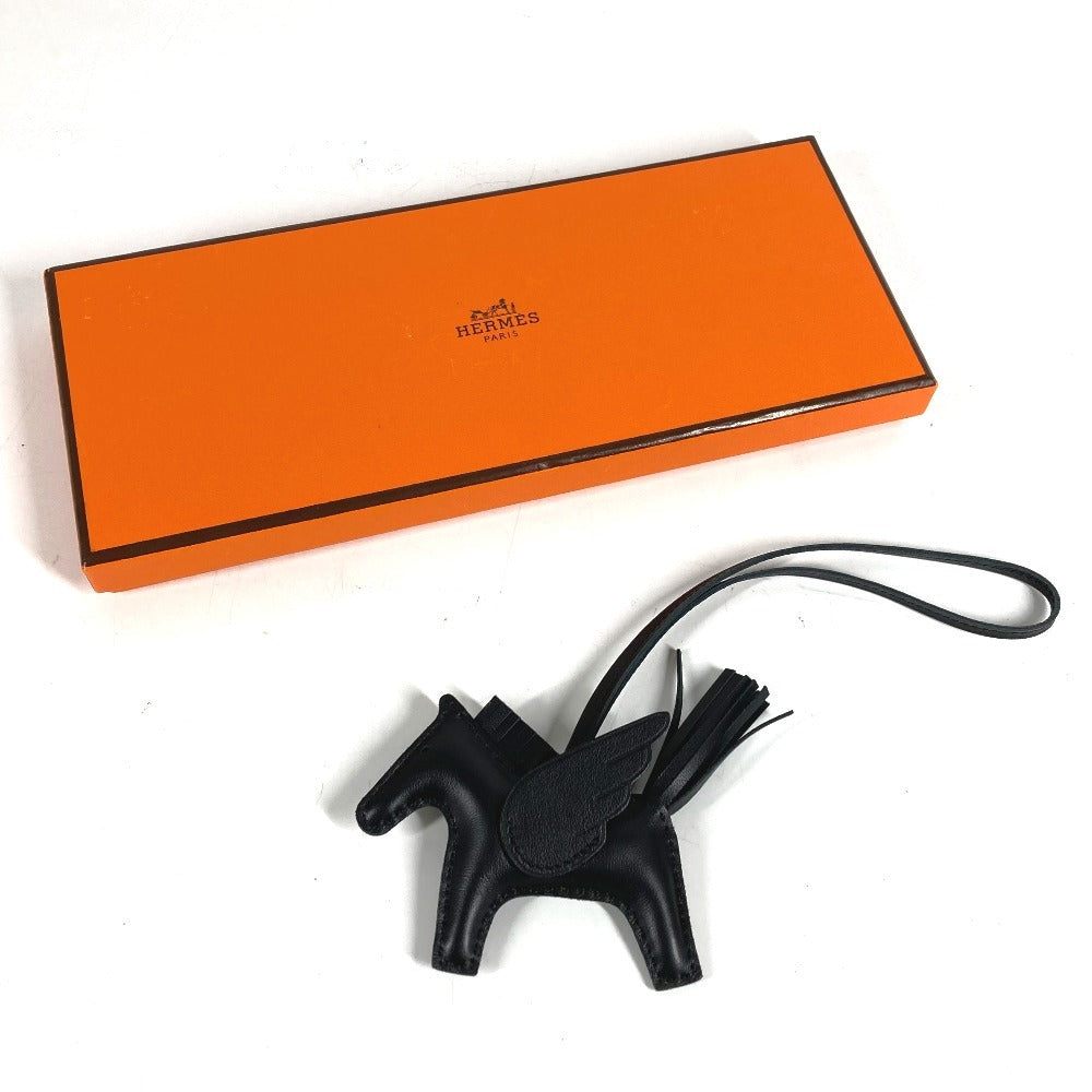 HERMES 馬 キーホルダー シュバル ロデオ ペガサス PM ロデオペガサスPM バッグチャーム ソーブラック オールブラック チャーム アニョーミロ ユニセックス ブラック