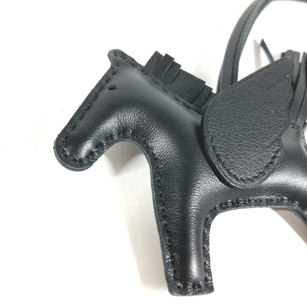 HERMES 馬 キーホルダー シュバル ロデオ ペガサス PM ロデオペガサスPM バッグチャーム ソーブラック オールブラック チャーム アニョーミロ ユニセックス ブラック