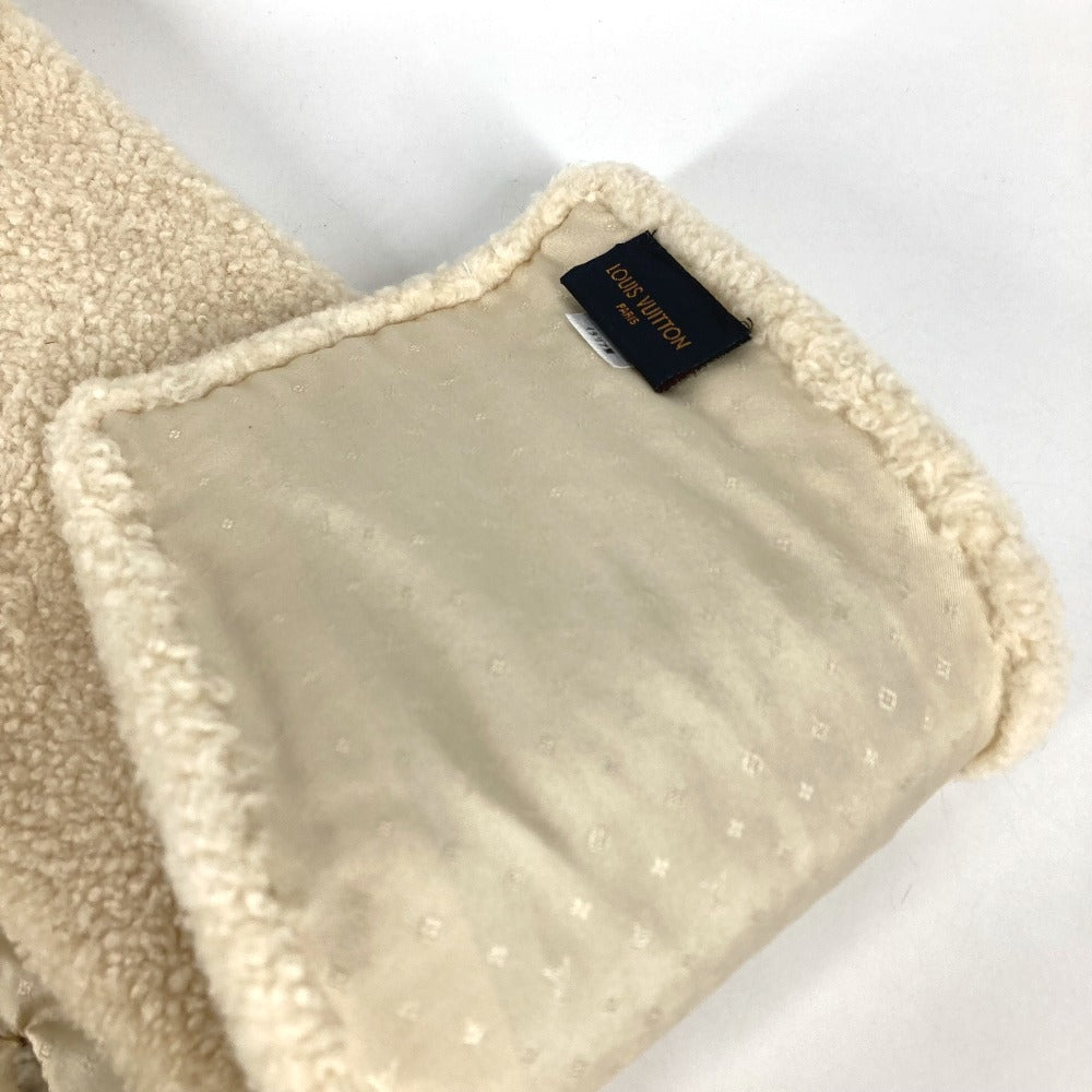 LOUIS VUITTON M76452 モノグラムフラワー エシャルプ シャーリングラム ムートン ティペット アクセサリー マフラー シアリング レディース ベージュ