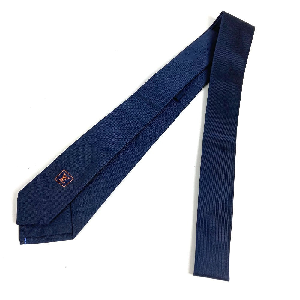 LOUIS VUITTON M73265 LV ロゴ アクセサリー ネクタイ シルク メンズ ネイビー