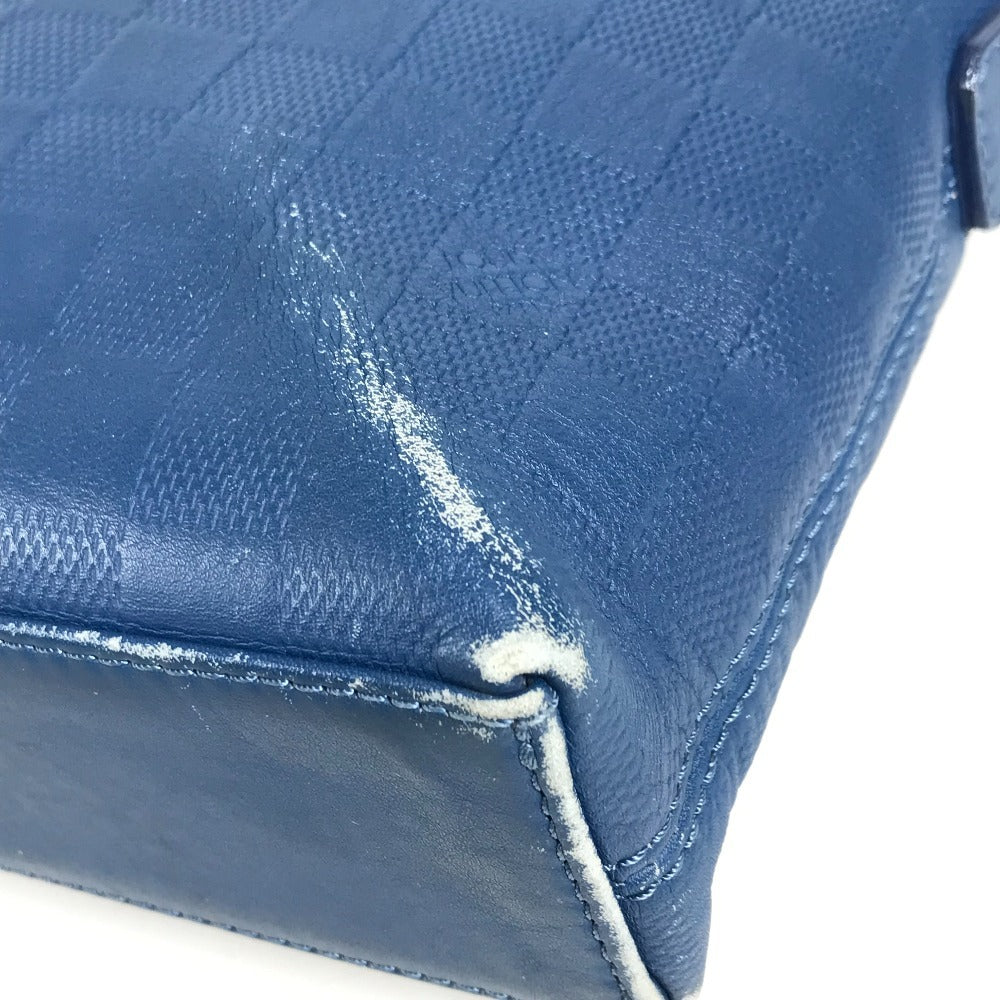 LOUIS VUITTON N41328 ダミエアンフィニ ポルトドキュマンジュール PDJ カバン 書類バッグ ブリーフケース ハンドバッグ ビジネスバッグ ダミエアンフィニレザー ユニセックス ブルー