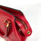 VERSACE vintage Sunburst logo Bag, Tote Bag, Chain Charm, Key Holder Included Hand Bag Leather Red Used