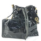 CHANEL vintage Drawstring bag CC CC Mark logo Chain bag, crossbody bag with pouch Shoulder Bag enamel Black/GoldHardware Used