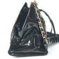 CHANEL vintage Drawstring bag CC CC Mark logo Chain bag, crossbody bag with pouch Shoulder Bag enamel Black/GoldHardware Used