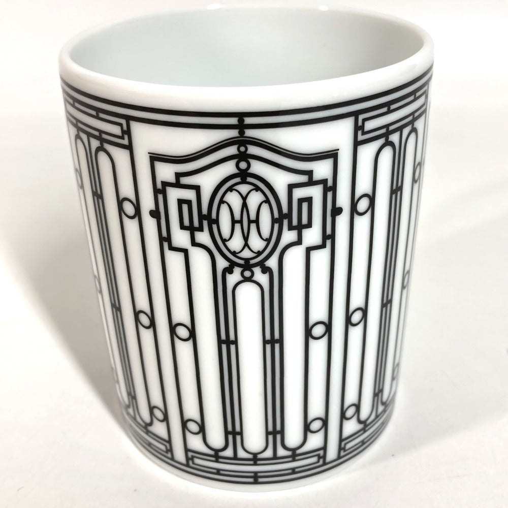 HERMES H DECO Tableware, cups, coffee cups Mug Pottery White/Black Used