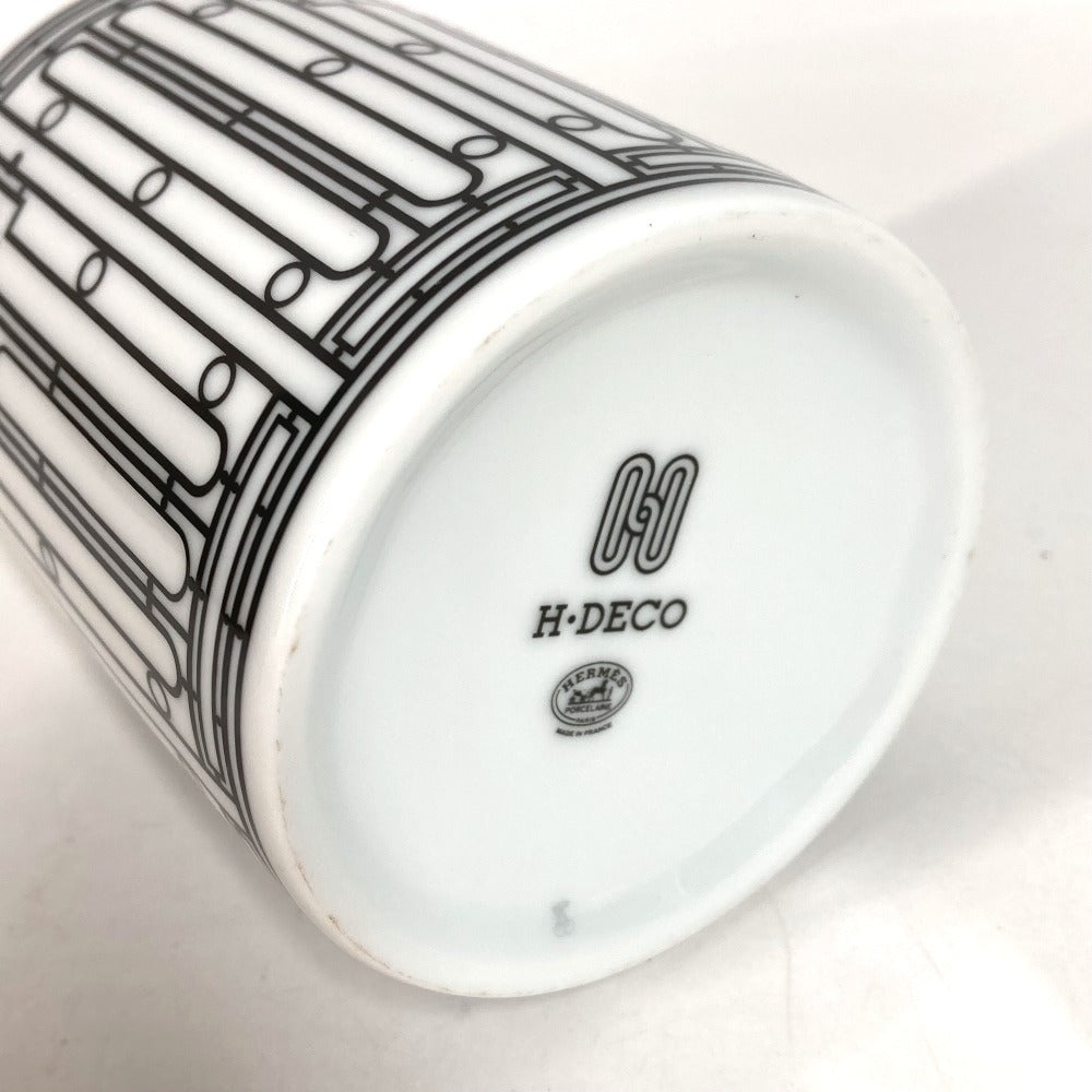 HERMES H DECO Tableware, cups, coffee cups Mug Pottery White/Black Used