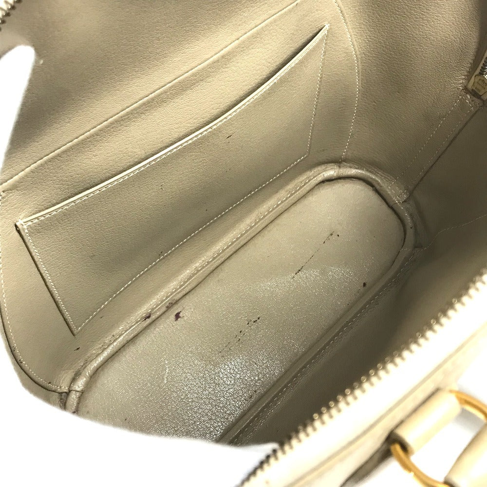 HERMES vintage Ile-de-Siki Bag Tote Bag Hand Bag Leather Beige/GoldHardware Used