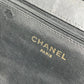 CHANEL vintage Kisslock Matelasse Quilted Shoulder bag Double Chain Chain bag Shoulder Bag Leather Black/Gold Used