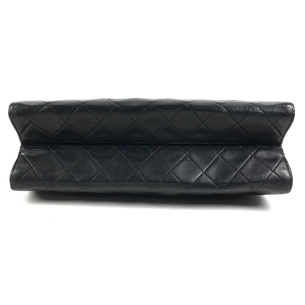 CHANEL vintage Kisslock Matelasse Quilted Shoulder bag Double Chain Chain bag Shoulder Bag Leather Black/Gold Used