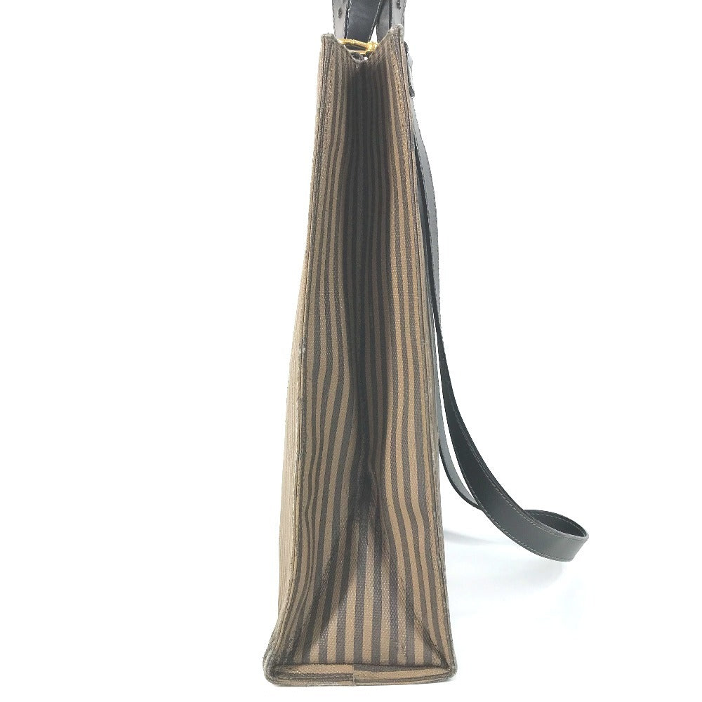 FENDI vintage Pecan Logo 2-Way Bag (Vertical) Bag Tote Bag Shoulder Bag Vertical Tote Hand Bag Leather / Coated Canvas Brown/Black Used