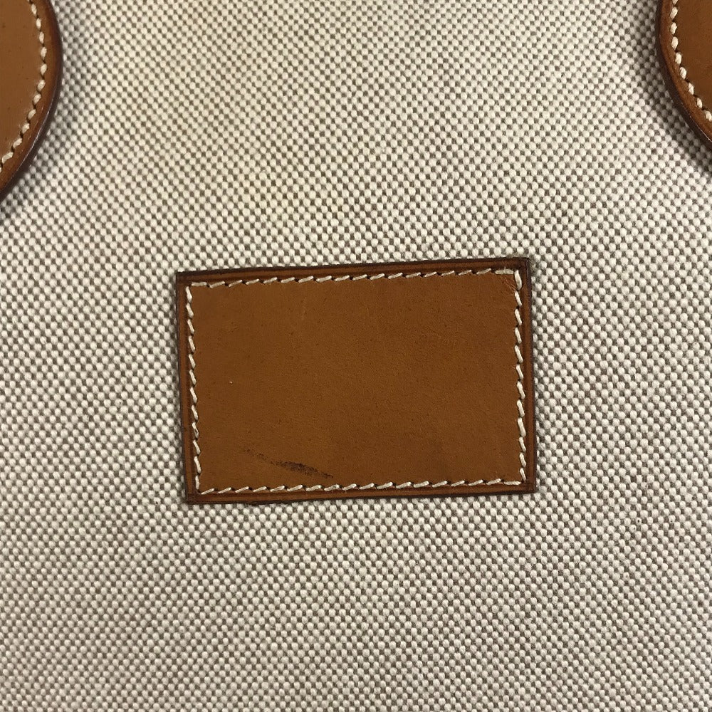 HERMES vintage Cabas50 Cabas 50 Bag Tote Bag shawl Shoulder Bag Toile H / Leather Beige Used