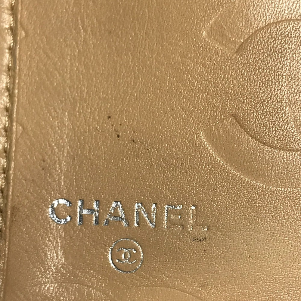 CHANEL Cambon Line CC CC Mark logo Bifold System Planner Stationery Notebook cover Leather Beige/Black Used
