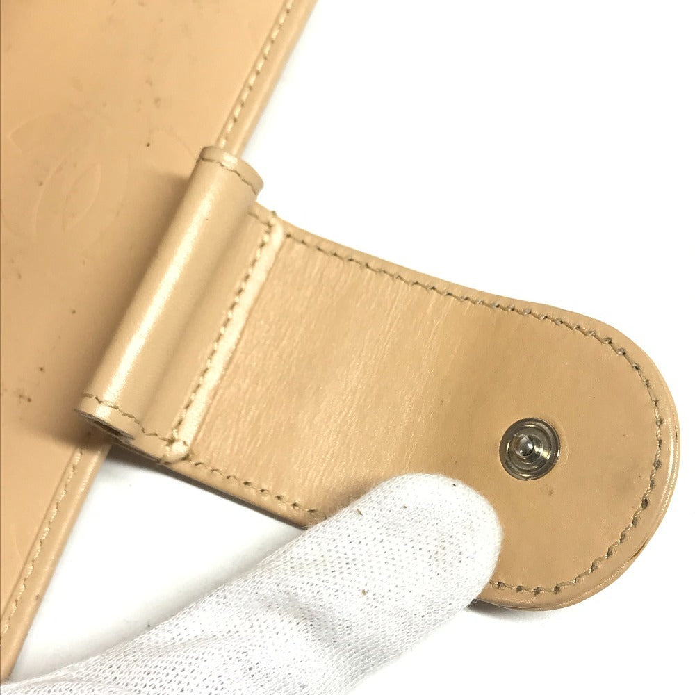 CHANEL Cambon Line CC CC Mark logo Bifold System Planner Stationery Notebook cover Leather Beige/Black Used