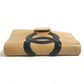 CHANEL Cambon Line CC CC Mark logo Bifold System Planner Stationery Notebook cover Leather Beige/Black Used