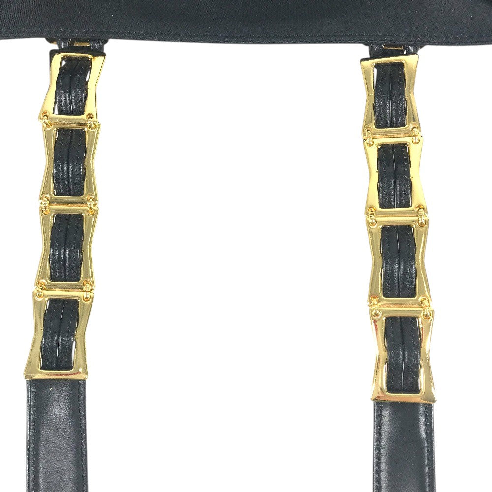 VERSACE medusa logo Chain Hand Bag, Shoulder Bag Shoulder Bag Nylon Black Used