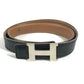HERMES vintage H logo H belt Constance belt Leather Black x Brown/SilverHardware Used