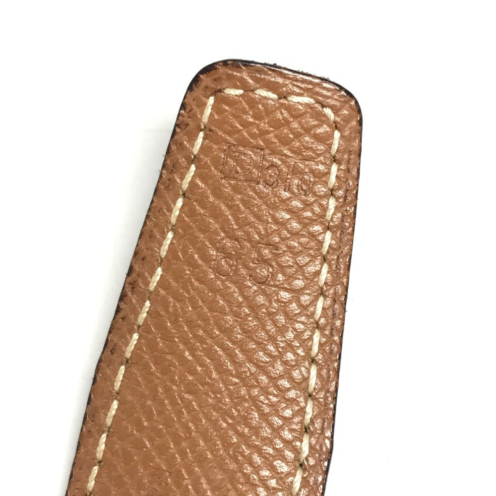 HERMES vintage H logo H belt Constance belt Leather Black x Brown/SilverHardware Used