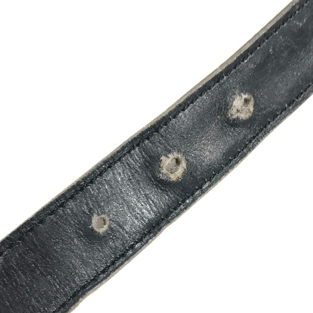 HERMES vintage H logo H belt Constance belt Leather Black x Brown/SilverHardware Used