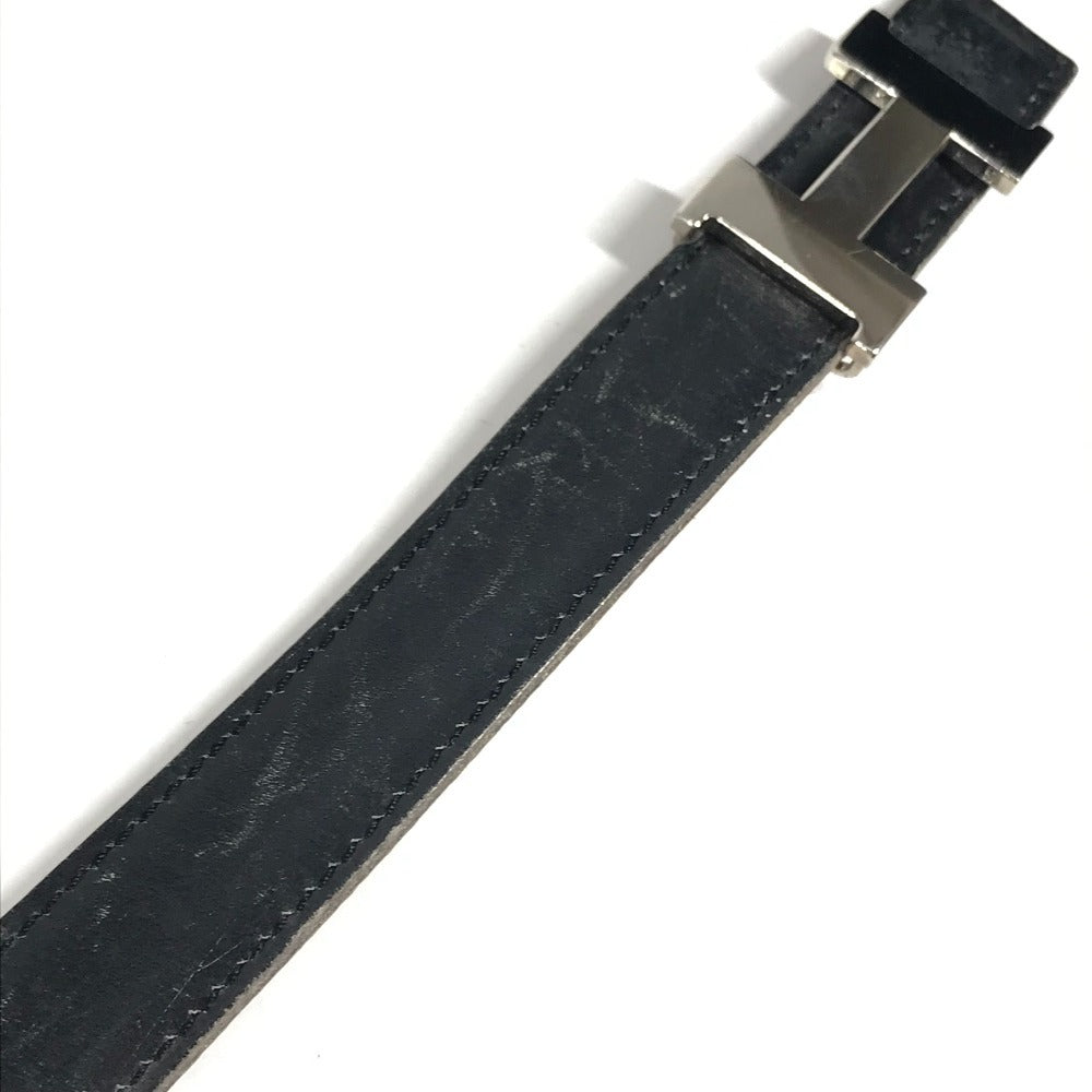 HERMES vintage H logo H belt Constance belt Leather Black x Brown/SilverHardware Used
